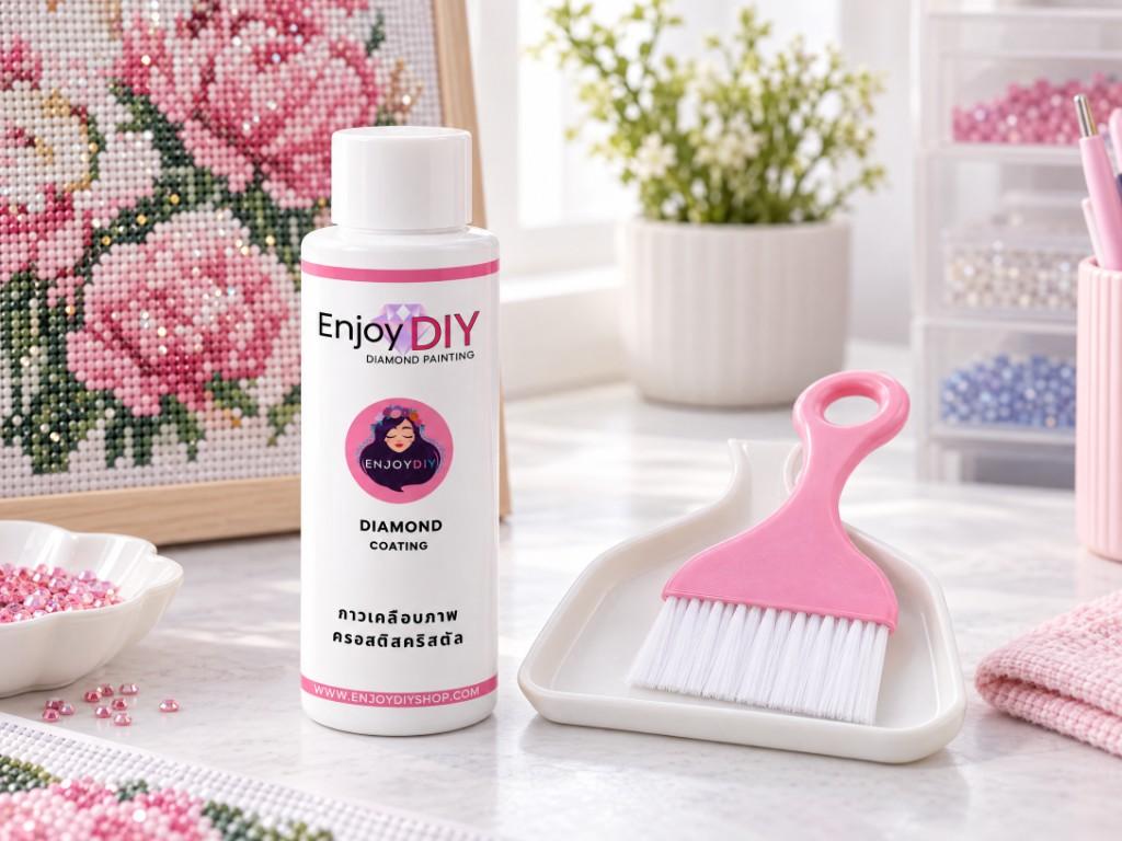 ขวดกาวเคลือบภาพ EnjoyDIY Coating พร้อมแปรงปาดกาว
